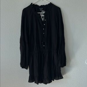 Chic Black Long-Sleeve Light Weight Romper